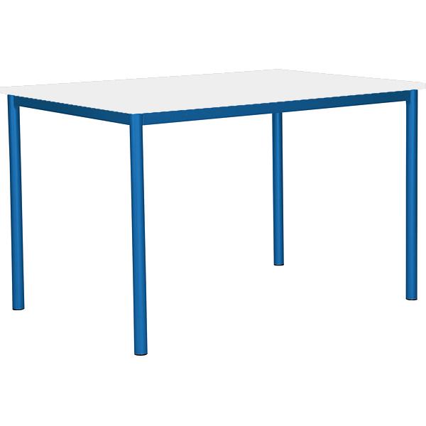 MILA Tisch 120x80, Tischhöhe 46 cm, gerade Ecken - blau - weiss