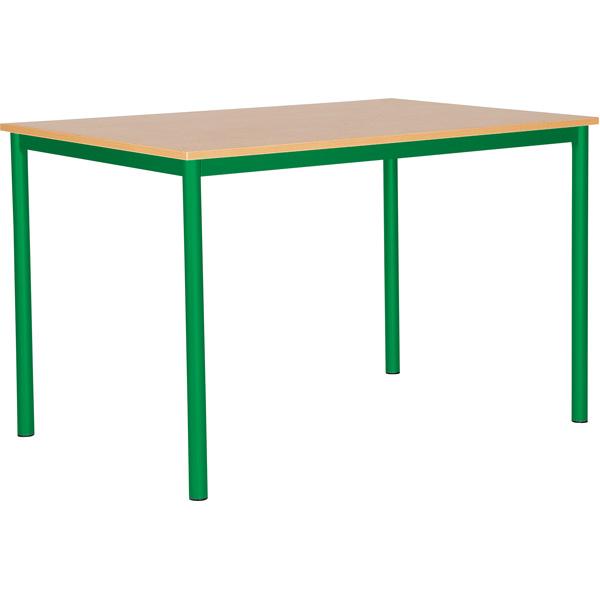 MILA Tisch 120x80, Tischhöhe 71 cm, gerade Ecken - grün - Buche