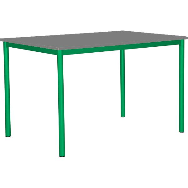 Doppeltisch MILA 6, Tischhöhe 76 cm, gerade Ecken - grün - grau