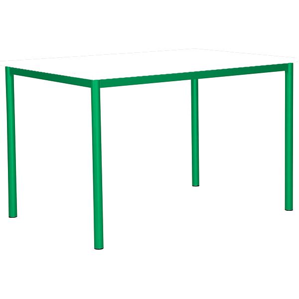 MILA Tisch 120x80, Tischhöhe 53 cm, gerade Ecken - grün - weiss
