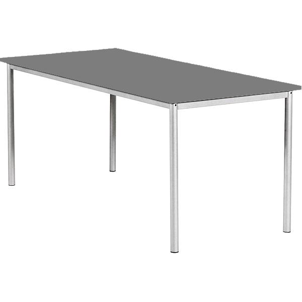 MILA Tisch 160x80, Tischhöhe 53 cm, gerade Ecken - alufarben - grau