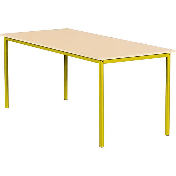MILA Tisch 160x80, Tischhöhe 53 cm, gerade Ecken - gelb - Birke