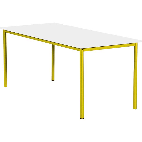 MILA Tisch 160x80, Tischhöhe 46 cm, gerade Ecken - gelb - weiss