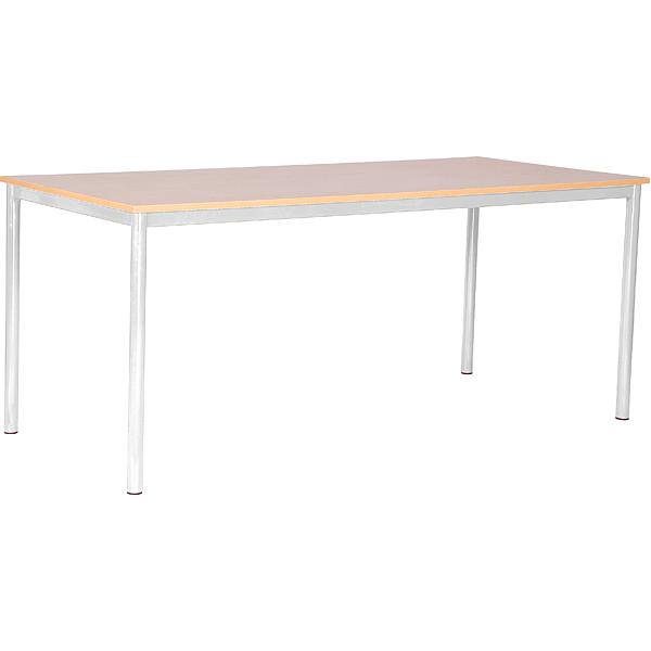 MILA Tisch 180x80, Tischhöhe 71 cm, gerade Ecken - alufarben - Birke