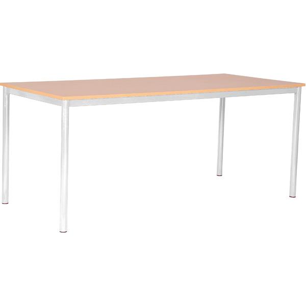 MILA Tisch 180x80, Tischhöhe 59 cm, gerade Ecken - alufarben - Buche