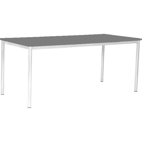 MILA Tisch 180x80, Tischhöhe 59 cm, gerade Ecken - alufarben - grau