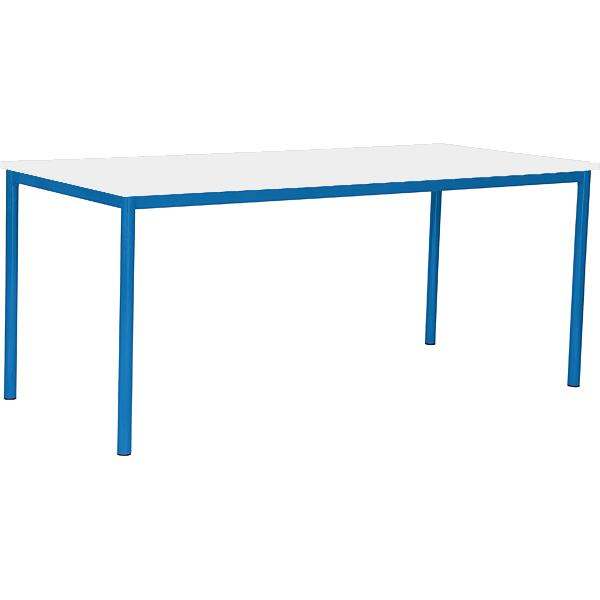 MILA Tisch 180x80, Tischhöhe 46 cm, gerade Ecken - blau - weiss