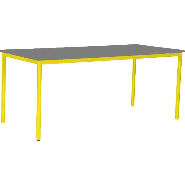 MILA Tisch 180x80, Tischhöhe 53 cm, gerade Ecken - gelb - grau