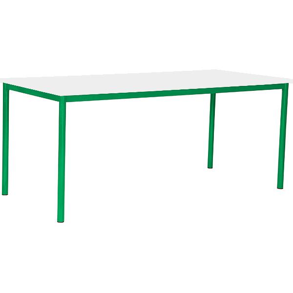 MILA Tisch 180x80, Tischhöhe 59 cm, gerade Ecken - grün - weiss