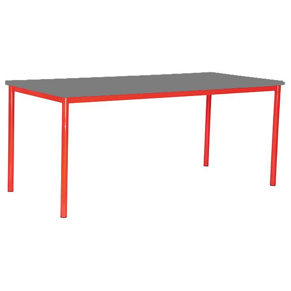 MILA Tisch 180x80, Tischhöhe 53 cm, gerade Ecken - rot - grau