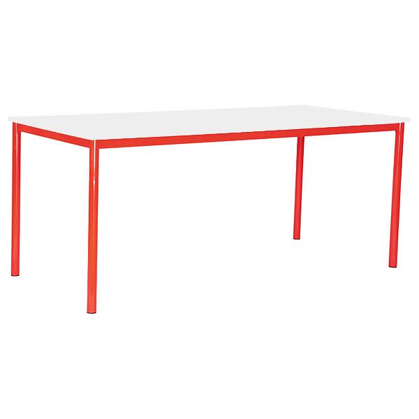 MILA Tisch 180x80, Tischhöhe 64 cm, gerade Ecken - rot - weiss