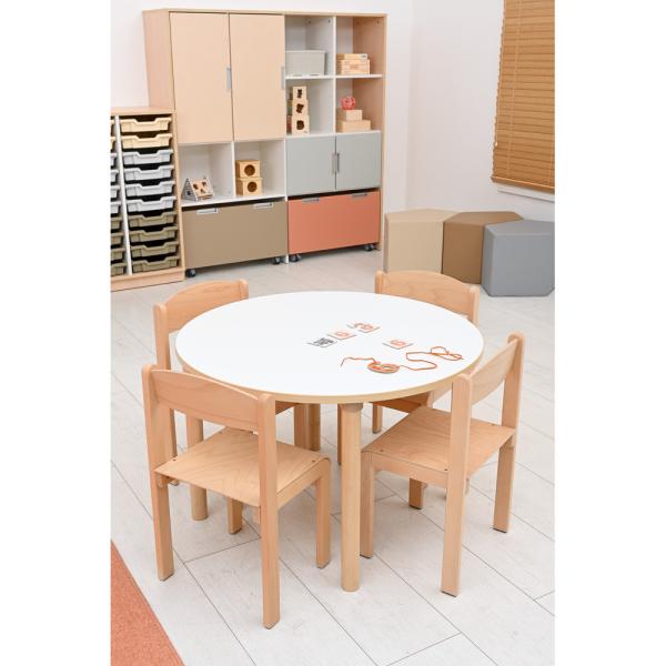 Tisch Marcus mit Holzgestell, Durchmesser 90 cm (B9065)