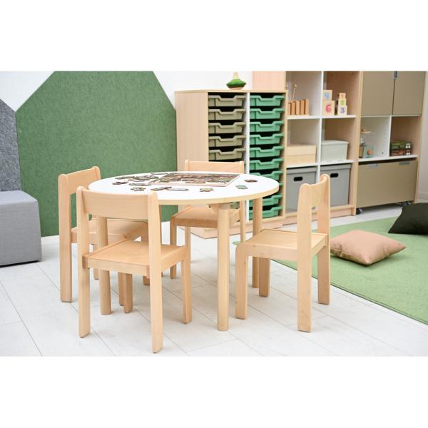 Tisch Marcus mit Holzgestell, Durchmesser 90 cm (B9065)