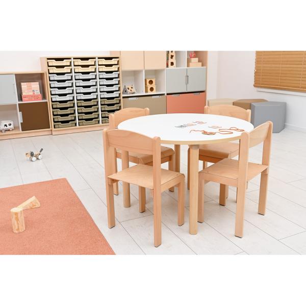Tisch Marcus mit Holzgestell, Durchmesser 90 cm (B9065)