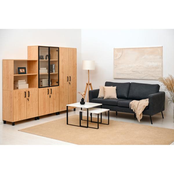 EXPO Schrank 185 mit Glasvitrine, Ahorn E (D094325)