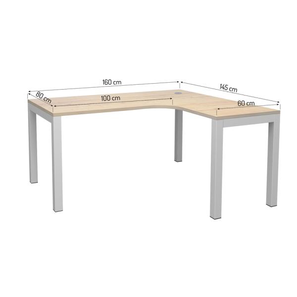 OPTO L-Schreibtisch 160, Sitzplatz links