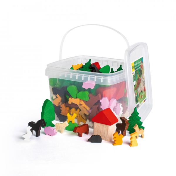 Holz-Spielfiguren, Set 200 Stck.