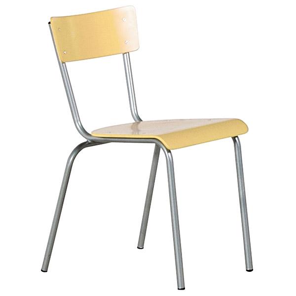 Stuhl D 4, Sitzhöhe 38 cm, für Tischhöhe 64 cm - alufarben - Buche