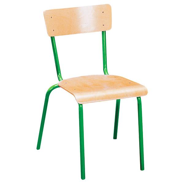 Stuhl D 5, Sitzhöhe 43 cm, für Tischhöhe 70 cm - grün - Buche