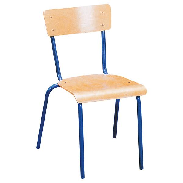 Stuhl D 6, Sitzhöhe 46 cm, für Tischhöhe 76 cm - blau - Buche