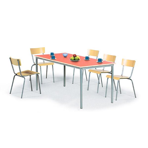 Stuhl D 6, Sitzhöhe 46 cm, für Tischhöhe 76 cm - alufarben - Buche