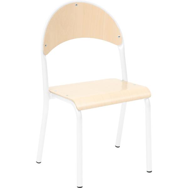 Stuhl P 4, Sitzhöhe 38 cm, für Tischhöhe 64 cm - weiss - Buche
