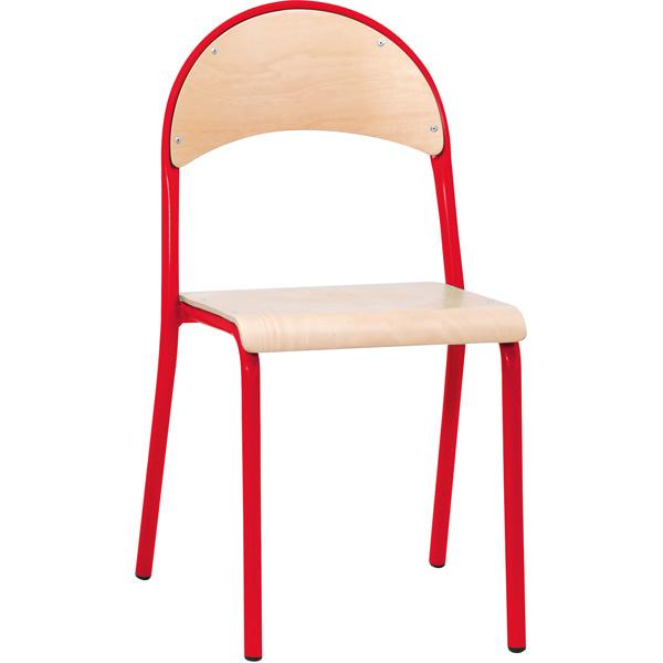 Stuhl P 7, Sitzhöhe 51 cm, für Tischhöhe 82 cm - rot - Buche