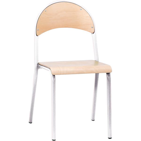 Stuhl P 7, Sitzhöhe 51 cm, für Tischhöhe 82 cm - alufarben - Buche