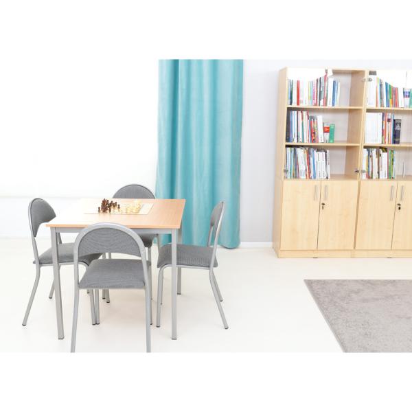 Stuhl P, Textil gepolstert, Sitzhöhe 46 cm - alufarben - grau