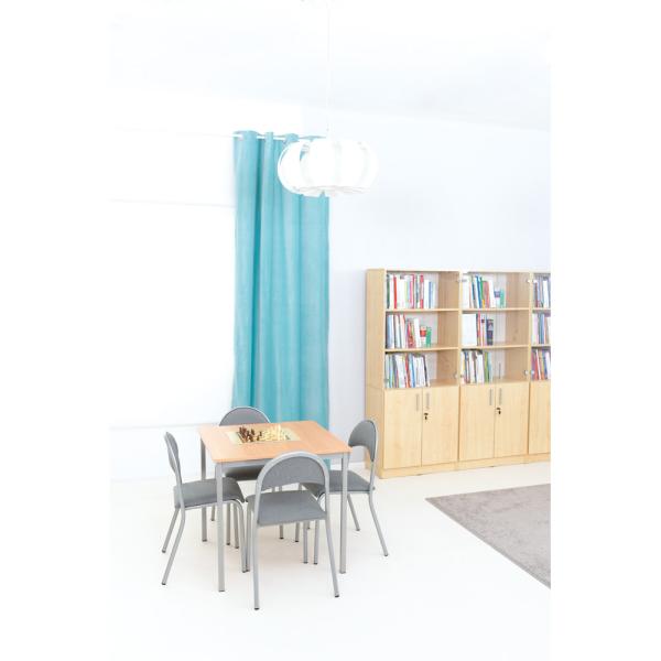 Stuhl P, Textil gepolstert, Sitzhöhe 46 cm - alufarben - grau