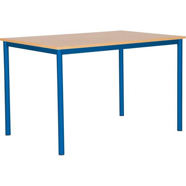 MILA Tisch 120x80, Tischhöhe 76 cm - blau - Buche