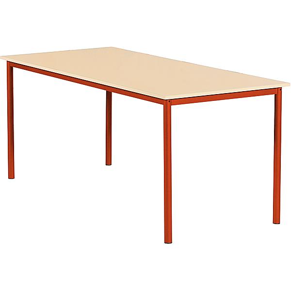 MILA Tisch 160x80, Tischhöhe 53 cm, gerade Ecken - rot - Ahorn