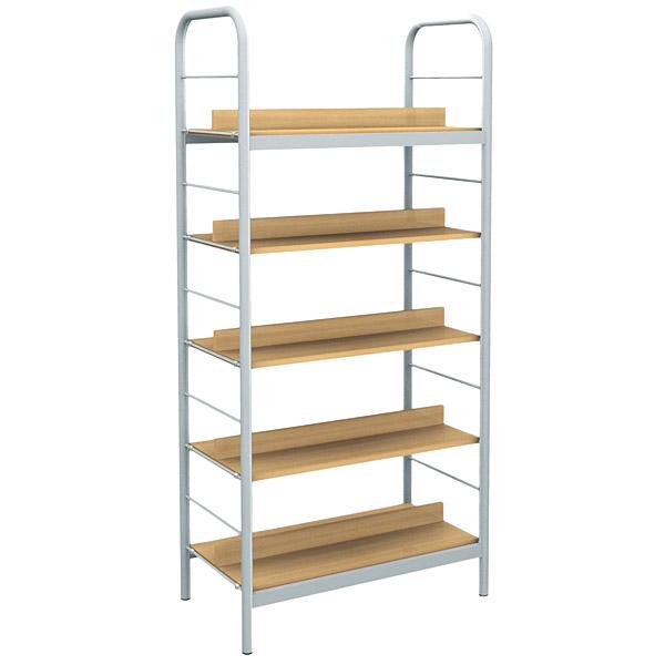 Zweiseitiges Mehrzweckregal, verstärkt, Basismodul - alufarben