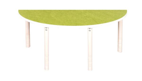 Flüstertischplatte PLUS, halbrund, Diagonale 120 cm - grün