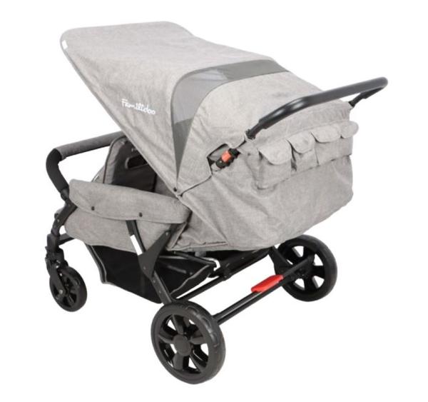 Familidoo Krippenwagen Vierlingsbuggy-Lidoo Star, grau