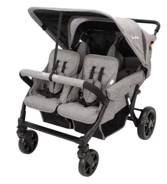 Familidoo Krippenwagen Vierlingsbuggy-Lidoo Star, grau