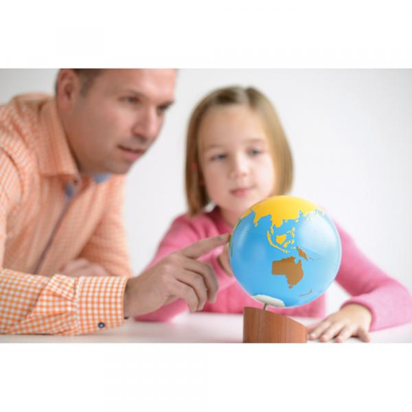 Montessori Globus - farbige Erdteile