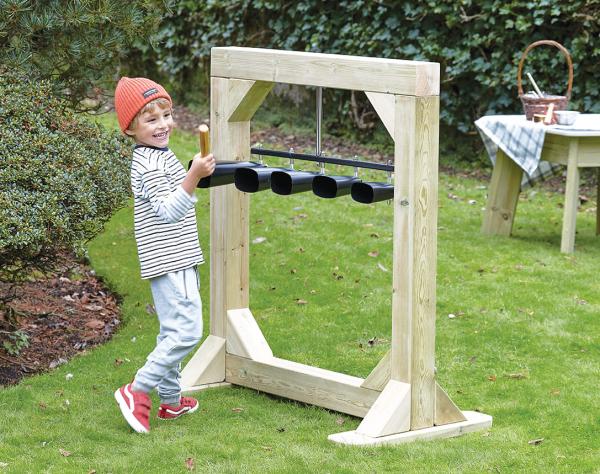 Outdoor - Glockenspiel mit Holzrahmen, Kuhglocken