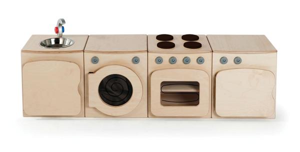 Natura Küche - Set 1 (Herd, Kühlschrank, Waschmaschine, Spüle)