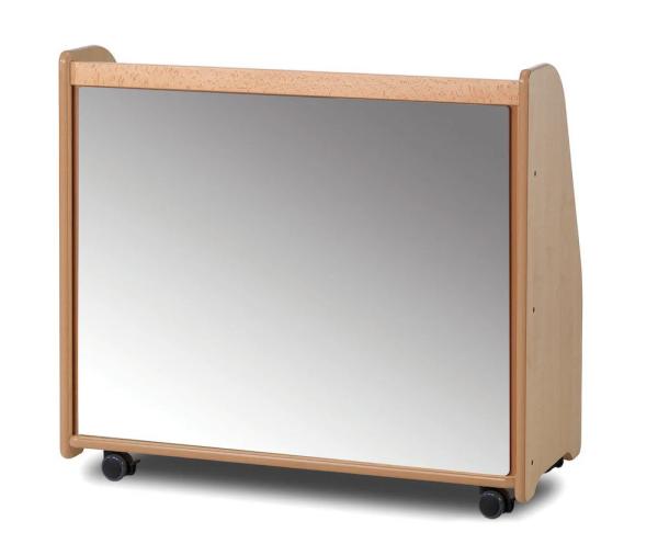 Natura Mobiles Regal, mit Spiegelrückwand, 3 Fachböden, H 80 cm, leer