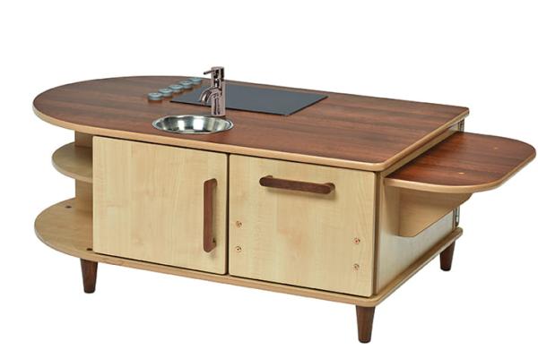 Inselküche Ahorn/Walnuss