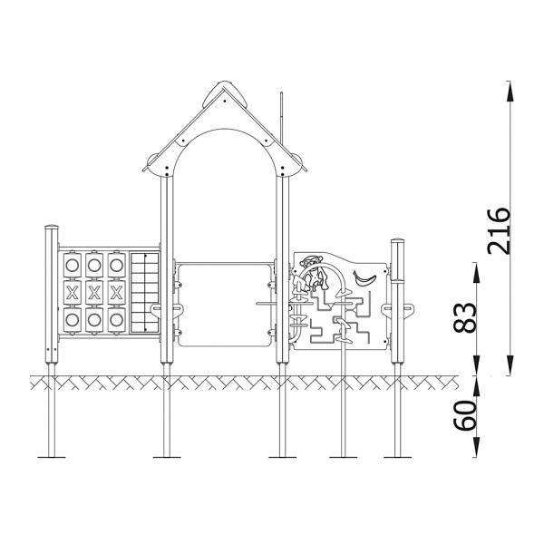 Quadro H Baby Häuschen mit Uhr 12319