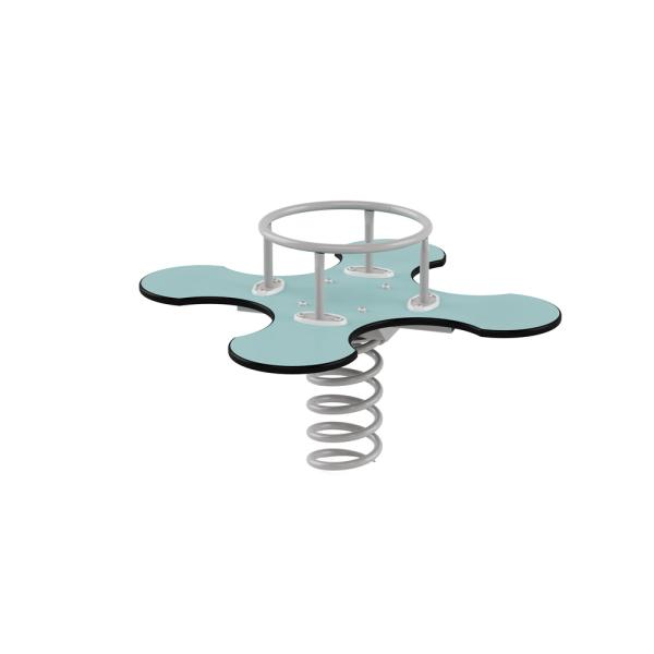 4er-Federwippe Kleeblatt Urbi-B (pastelltürkis), Beton-Bodenanker