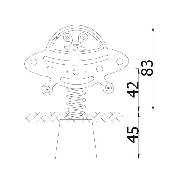 Universum Federwippe UFO, Beton-Bodenanker