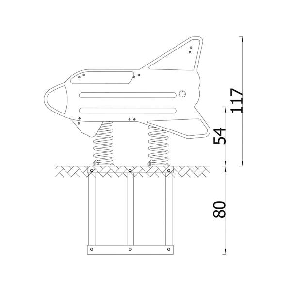 Universum 2er-Federwippe Raumschiff, Metall-Bodenanker
