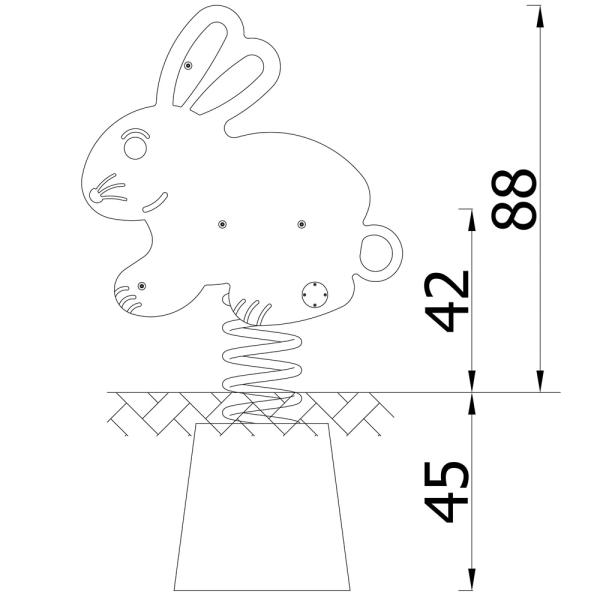 Federwippe Hase Rc, Beton-Bodenanker