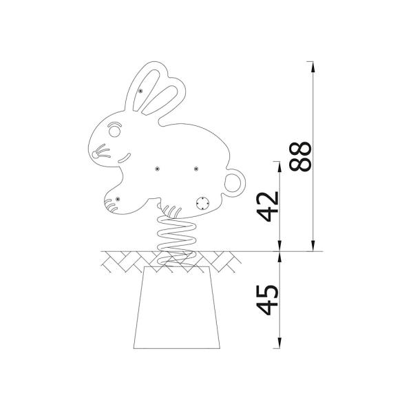Federwippe Hase, Beton-Bodenanker