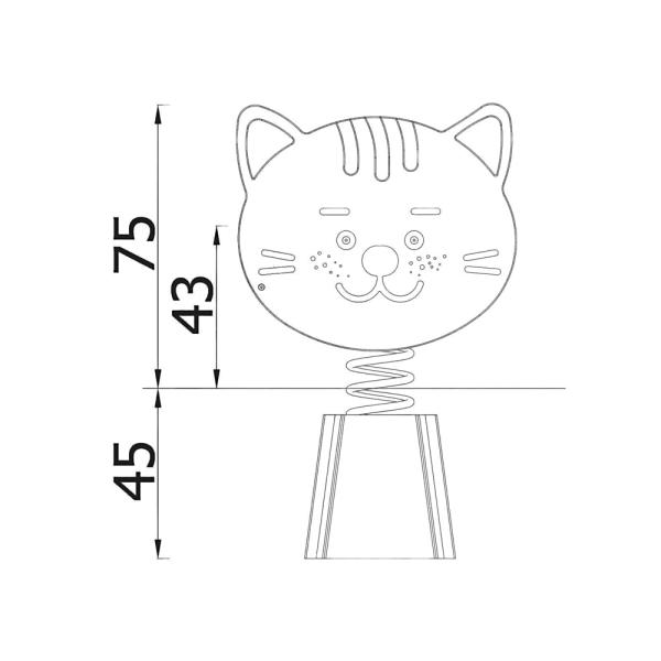 Federwippe Katze, Beton-Bodenanker