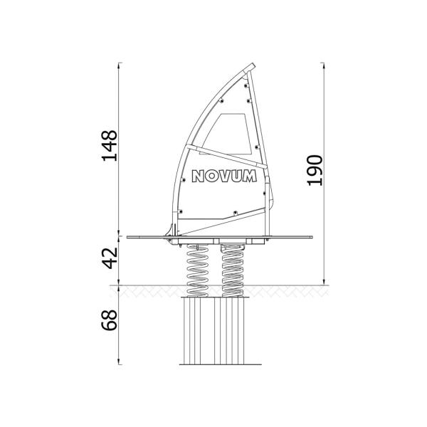 Federwippe Surfbrett, Metall-Bodenanker