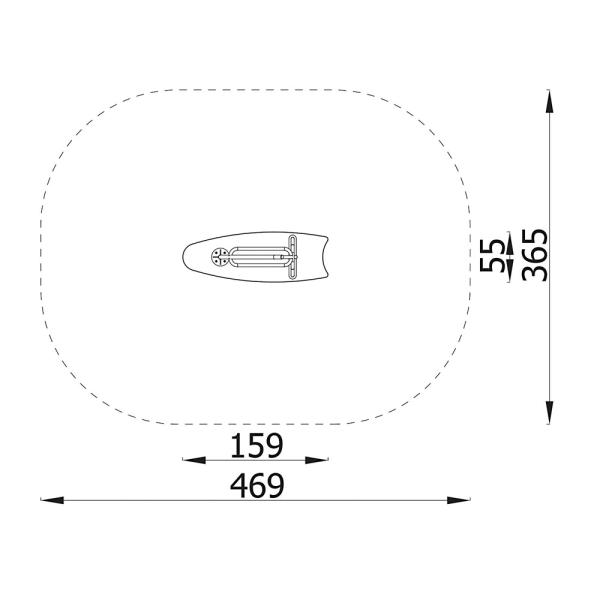 Federwippe Surfbrett, Metall-Bodenanker